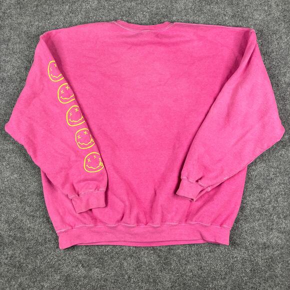 Nirvana Sweatshirt Womens Size S/M Pink Tie-Dye Graphic Pullover Band Crewneck - Picture 8 of 9